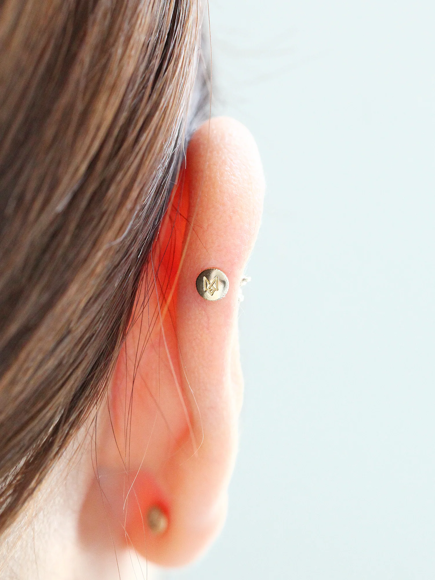 14K Gold Best Flower Labret Piercing 18G16G - Image 8