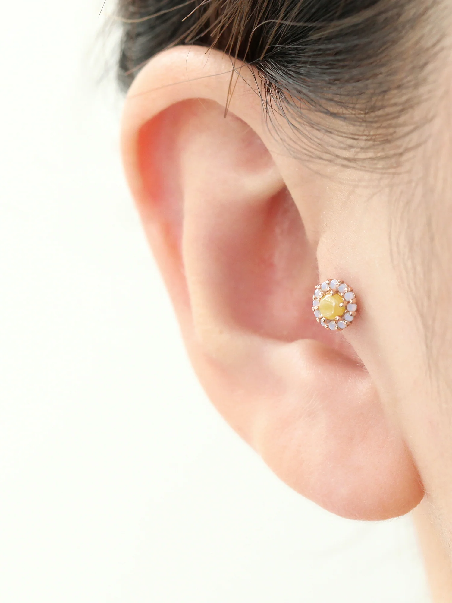 14K Gold Candy Cubic Labret Piercing 18G16G - Image 5