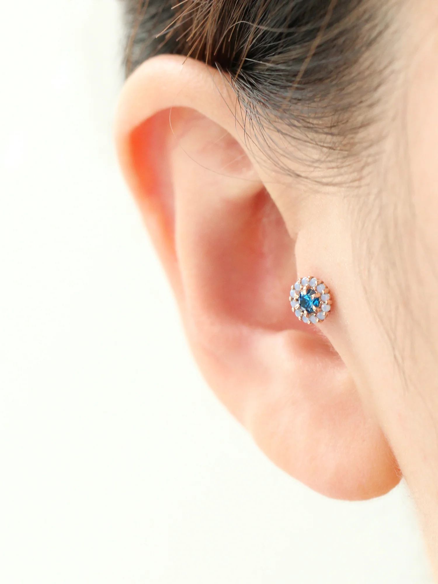 14K Gold Candy Cubic Labret Piercing 18G16G - Image 6