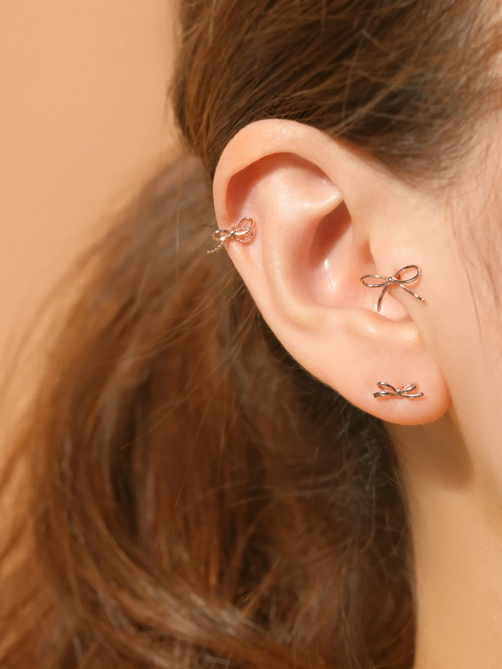 14K Gold Angel Ribbon Cartilage Earring 20G18G16G - Image 12