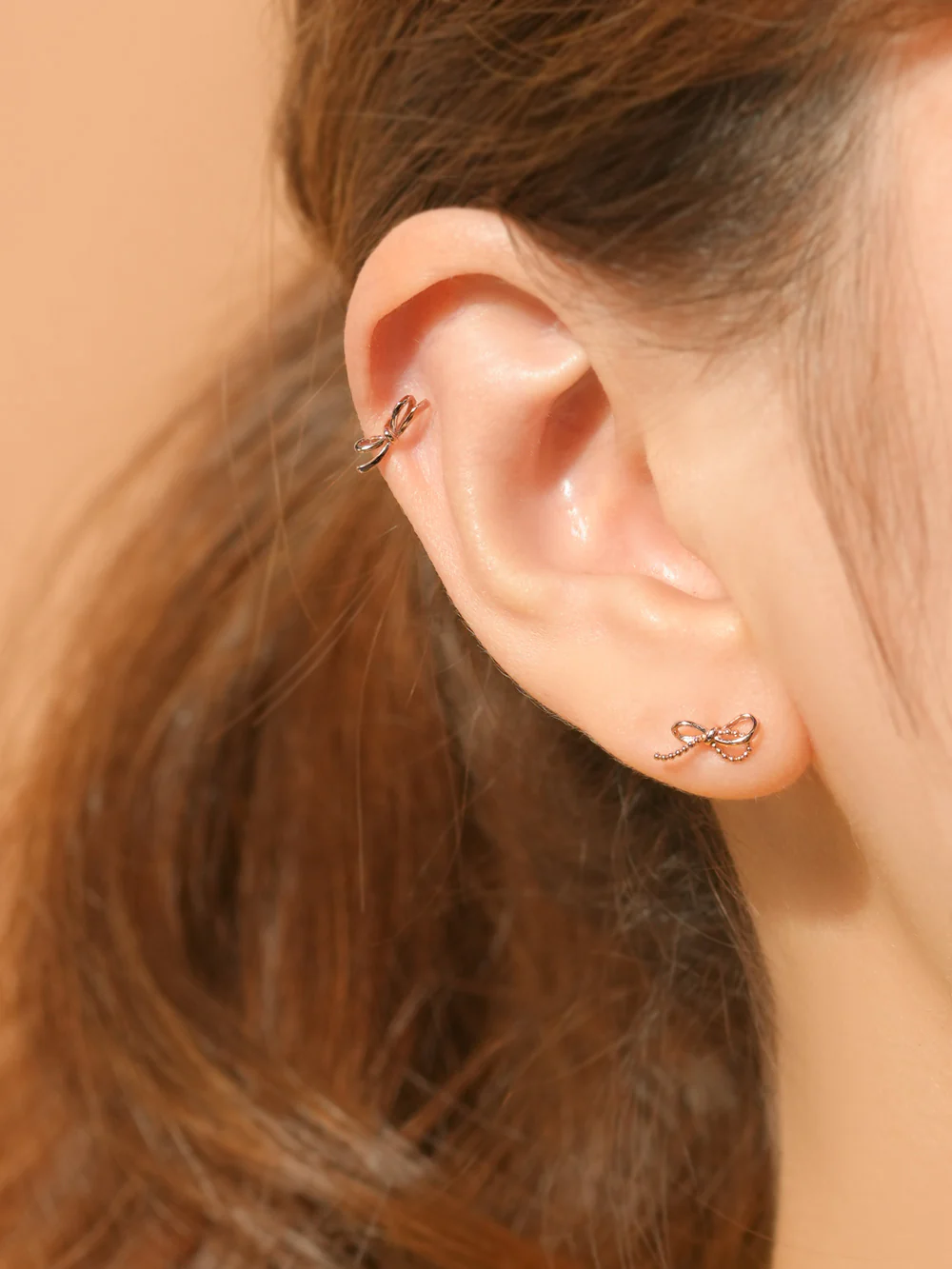 14K Gold Angel Ribbon Cartilage Earring 20G18G16G - Image 13