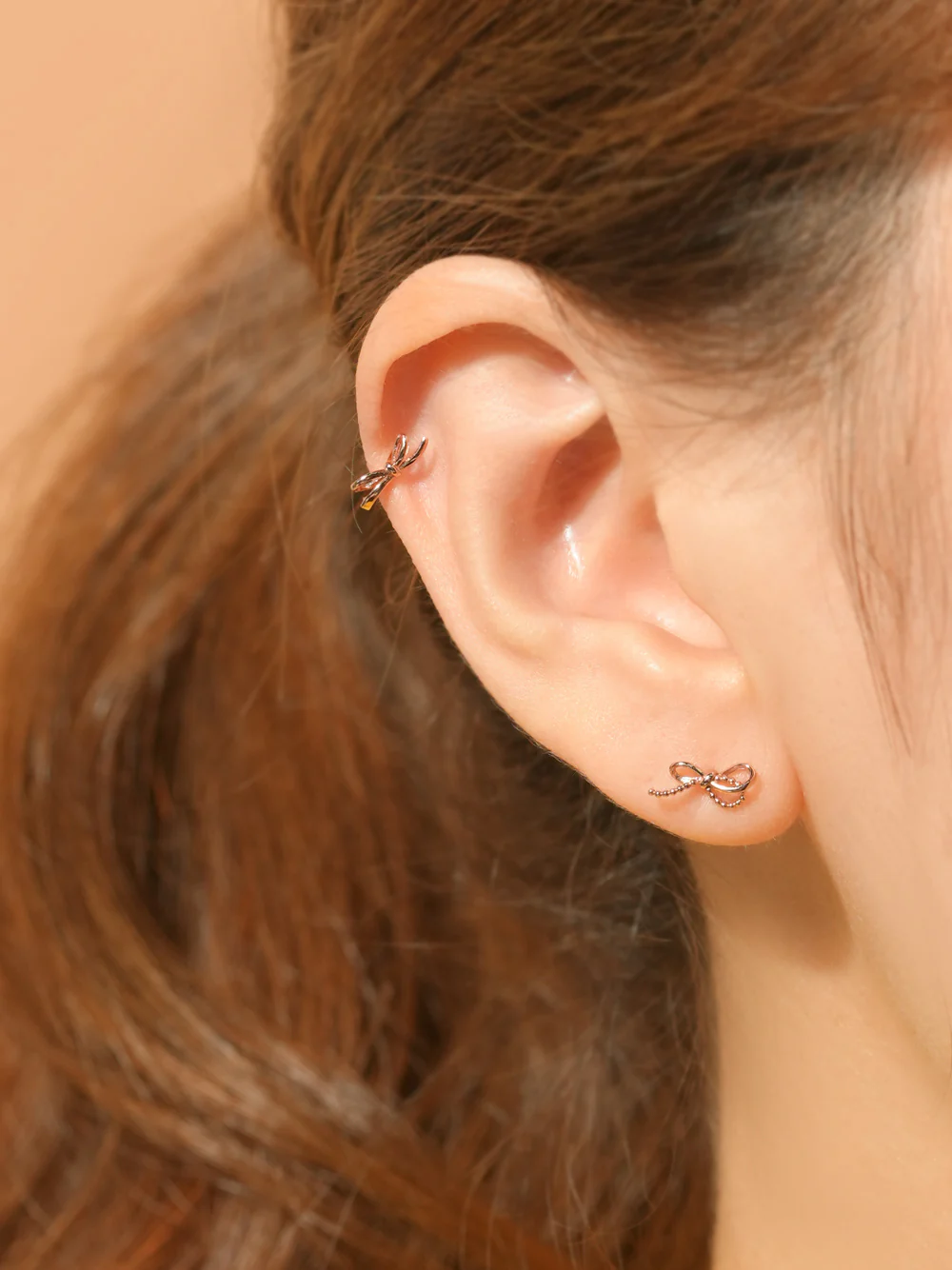 14K Gold Angel Ribbon Cartilage Earring 20G18G16G - Image 14