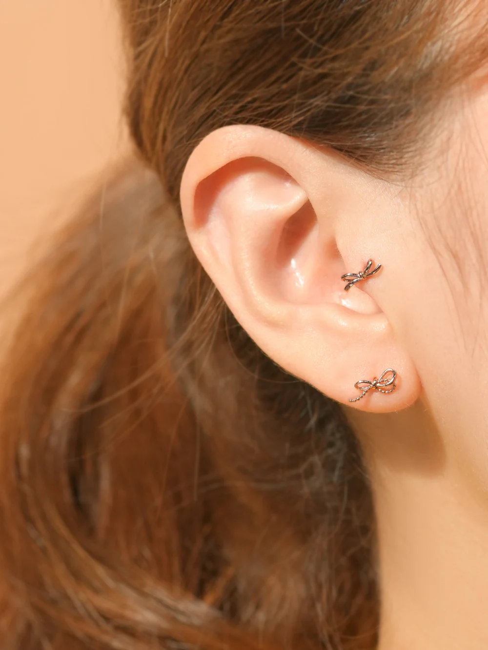 14K Gold Angel Ribbon Cartilage Earring 20G18G16G - Image 15