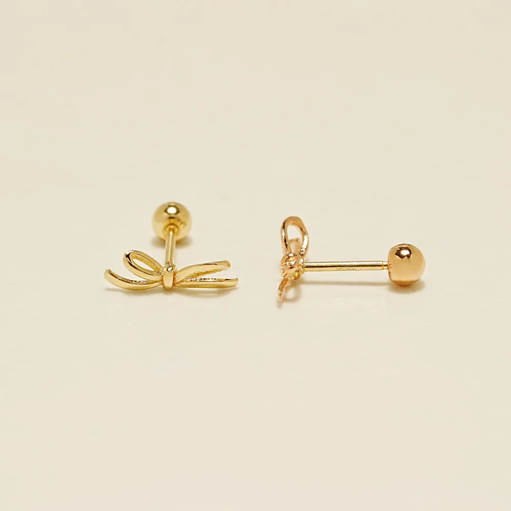 14K Gold Angel Ribbon Cartilage Earring 20G18G16G - Image 17