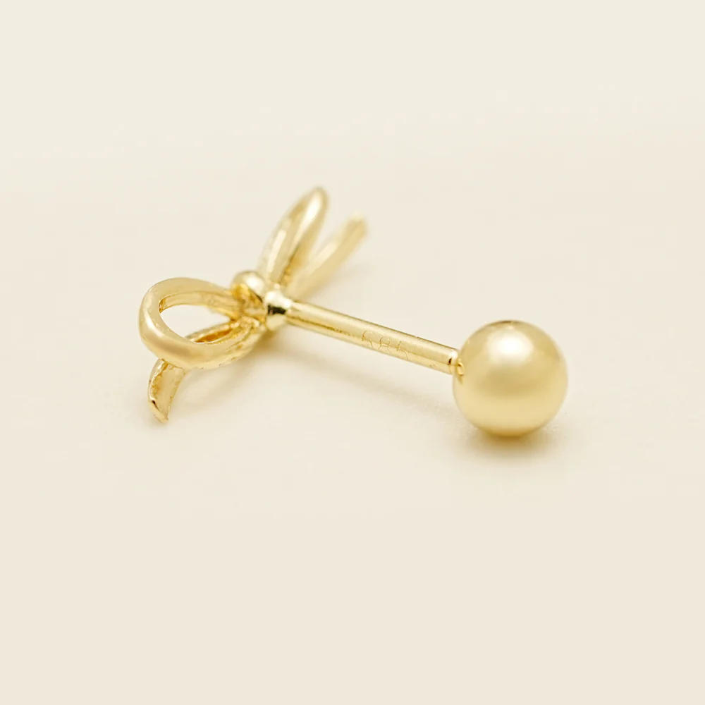 14K Gold Angel Ribbon Cartilage Earring 20G18G16G - Image 18