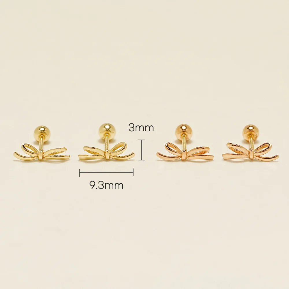 14K Gold Angel Ribbon Cartilage Earring 20G18G16G - Image 19