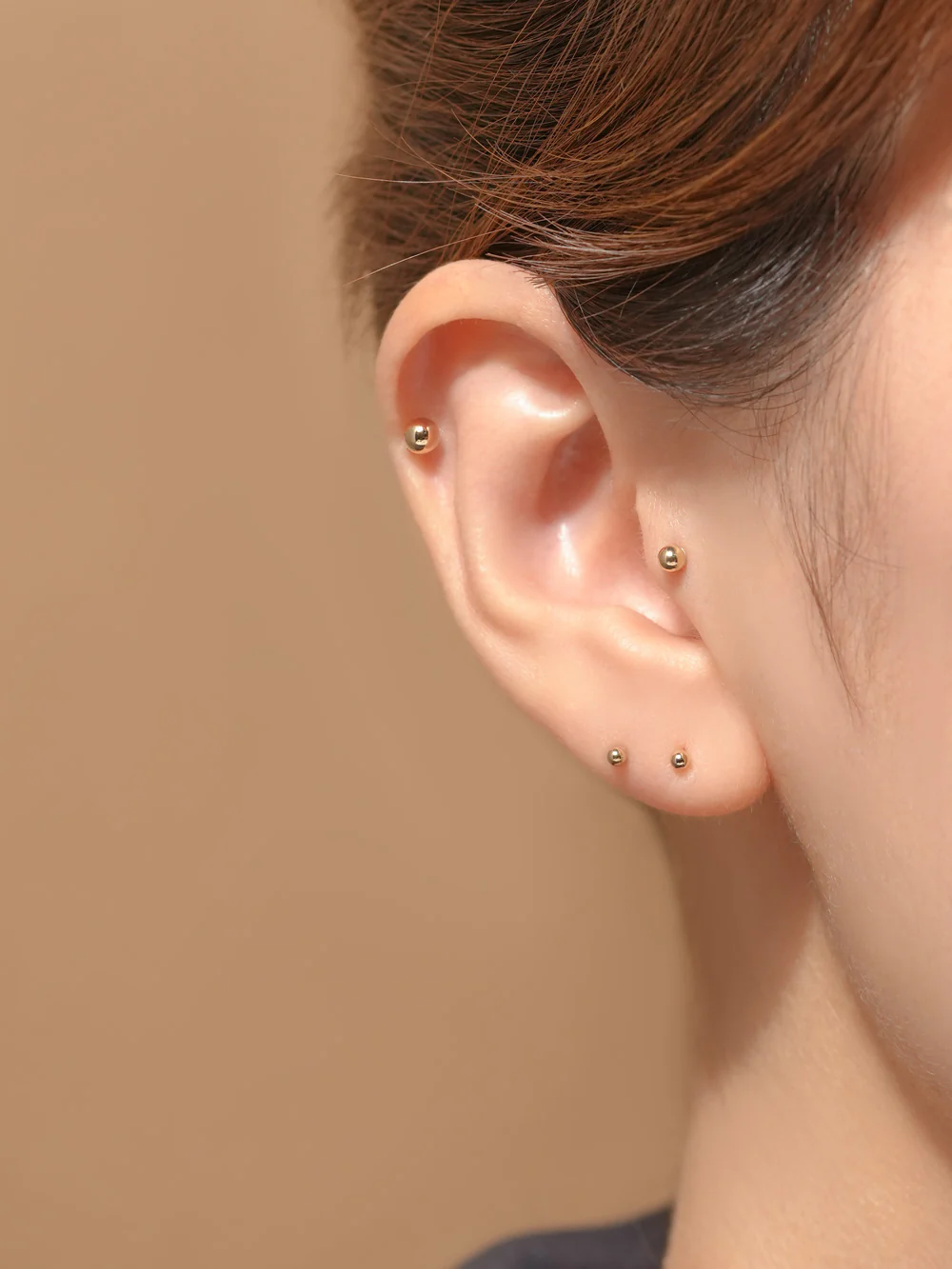 14K Gold Ball Stud Earring 3mm,4mm,5mm,6mm - Image 4