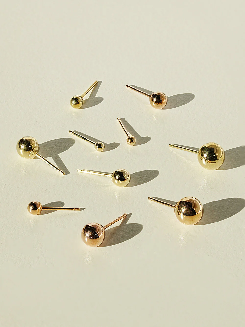 14K Gold Ball Stud Earring 3mm,4mm,5mm,6mm - Image 5