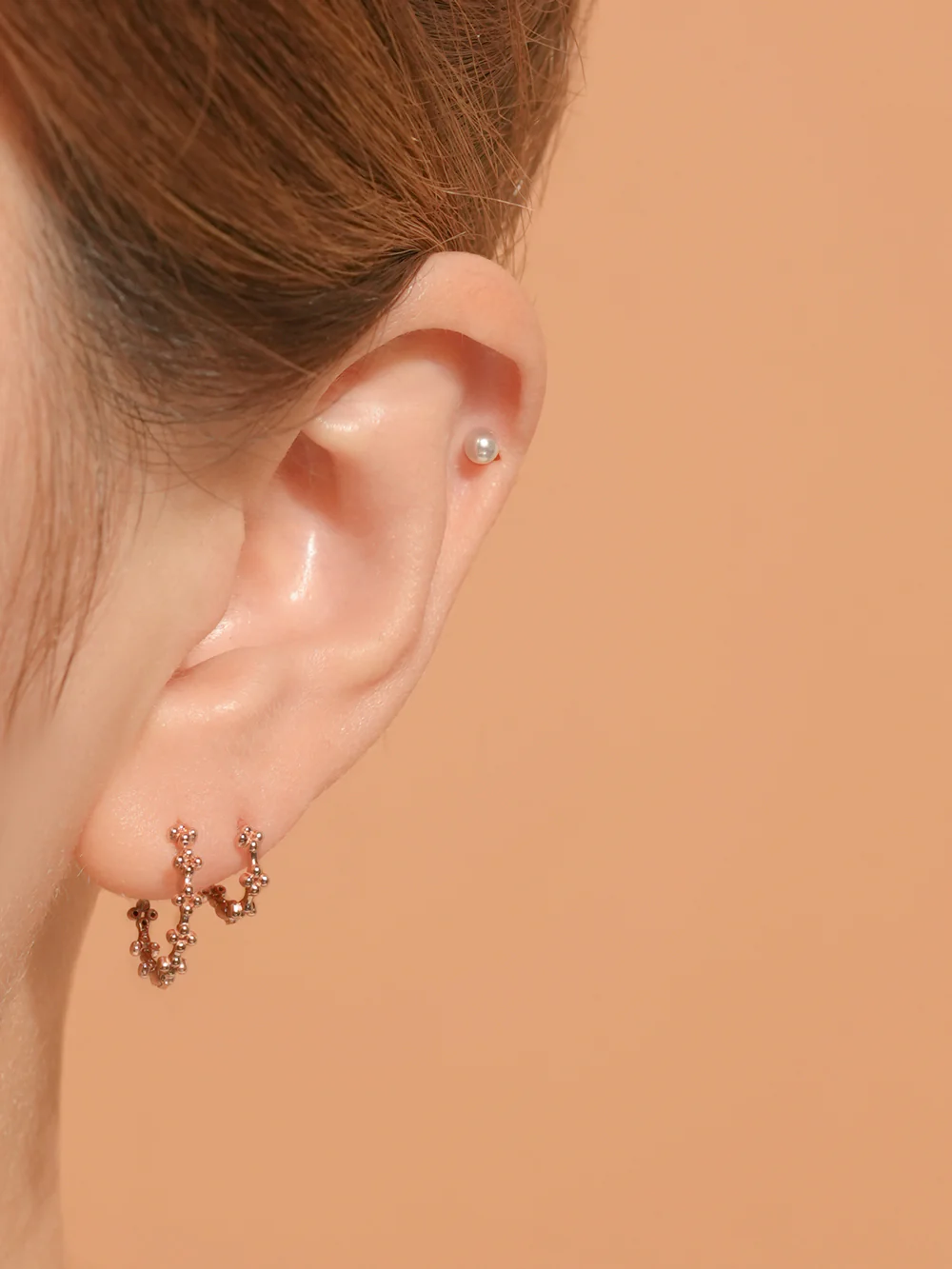 14K Gold Basic Pearl Internally Threaded Labret Piercing 20G - Image 6