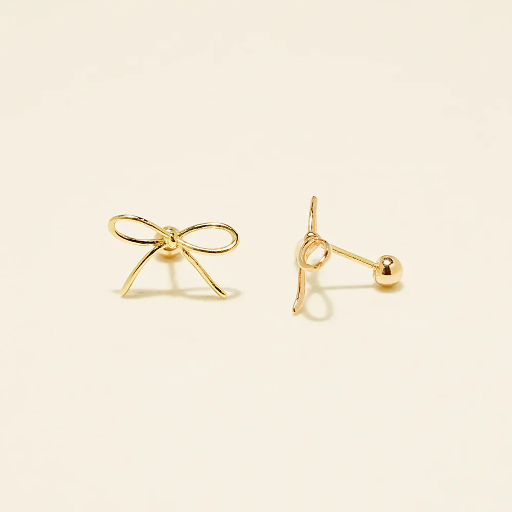 14K Gold Bird Ribbon Cartilage Earring 20G18G16G - Image 10