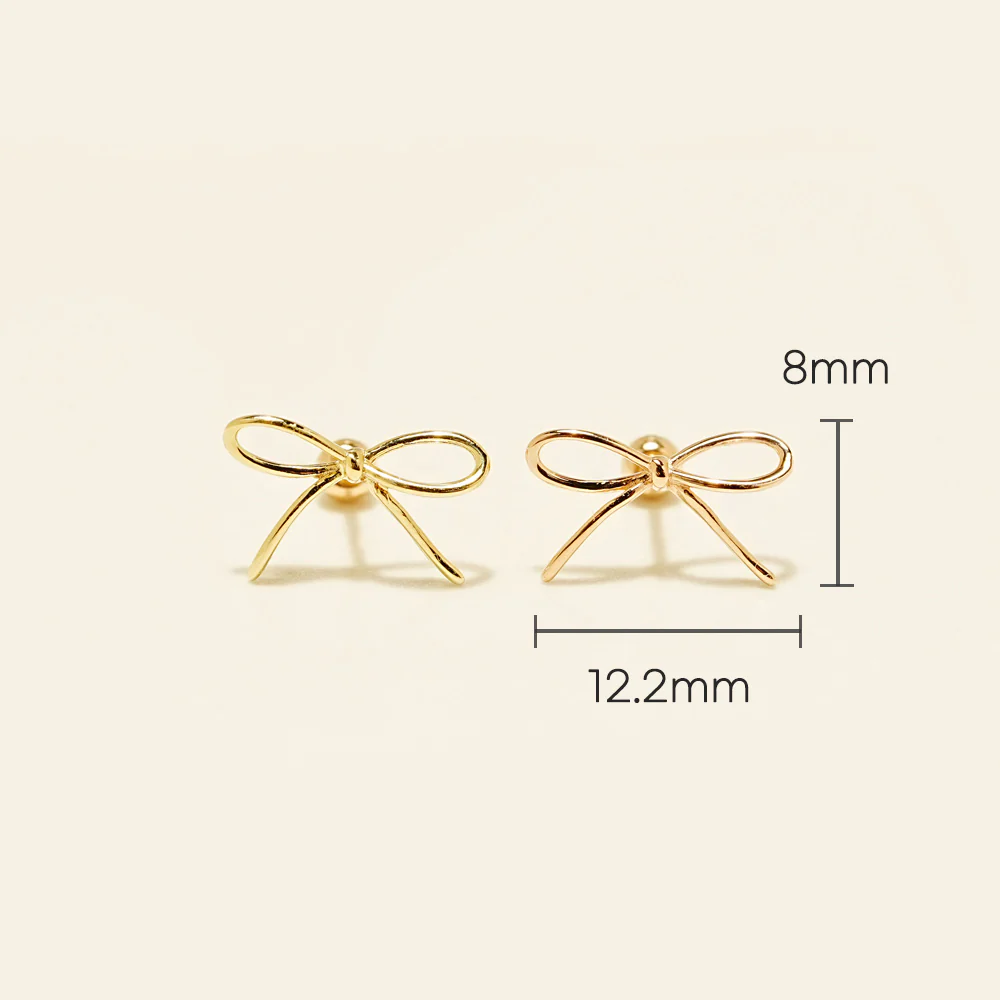 14K Gold Bird Ribbon Cartilage Earring 20G18G16G - Image 11