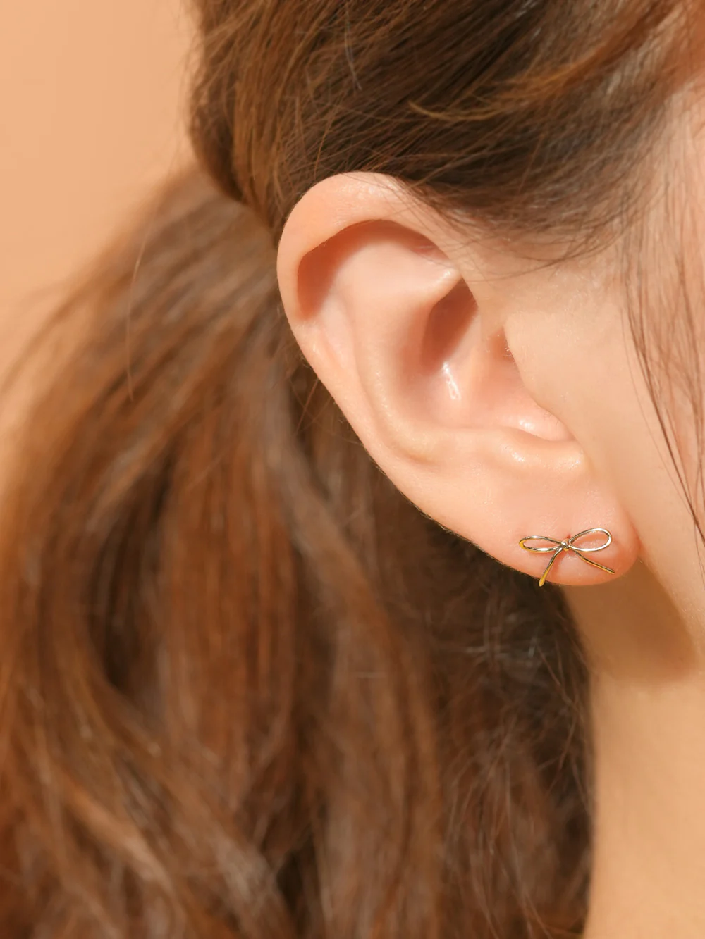 14K Gold Bird Ribbon Cartilage Earring 20G18G16G - Image 6