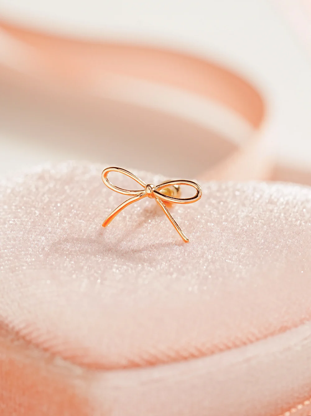 14K Gold Bird Ribbon Cartilage Earring 20G18G16G - Image 7