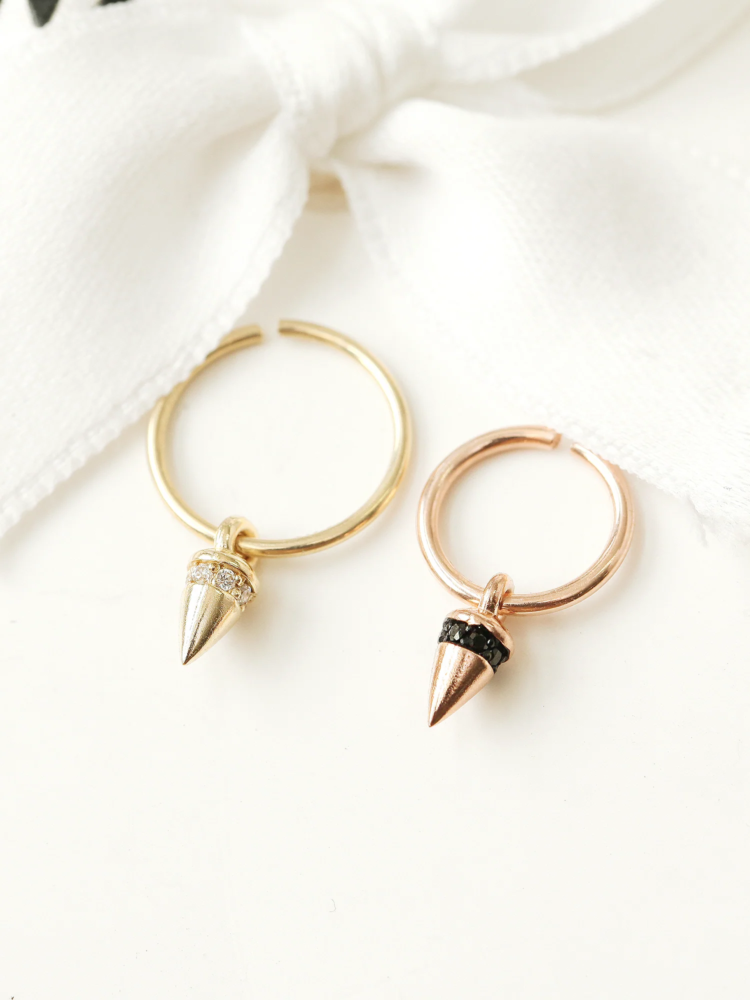 14K gold Bullet hoop Cartilage earring 18g16g - Image 5