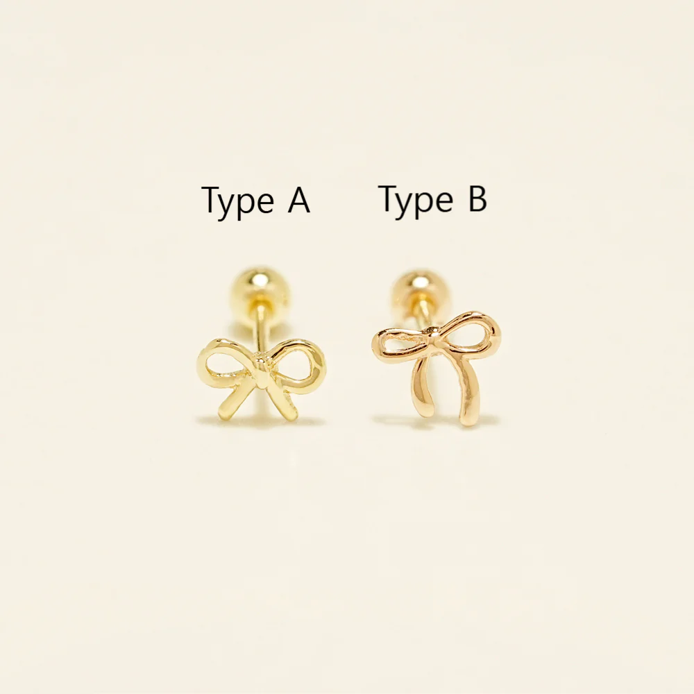 14K Gold Candy Ribbon Cartilage Earring 20G18G16G - Image 13