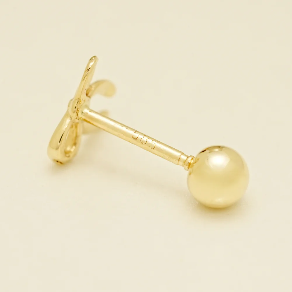 14K Gold Candy Ribbon Cartilage Earring 20G18G16G - Image 15