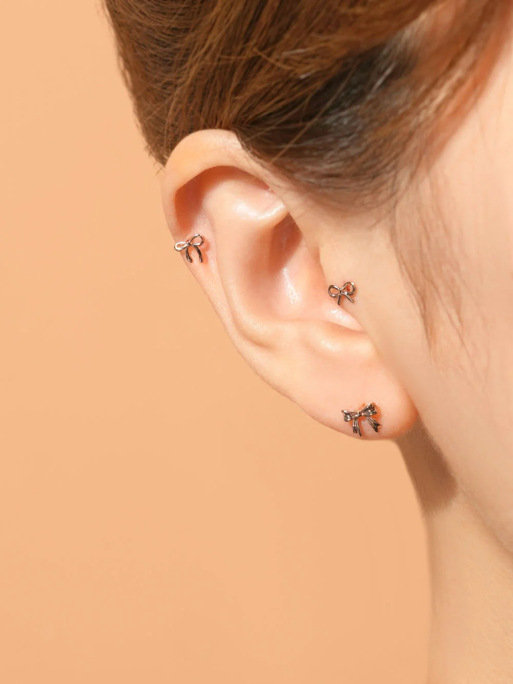 14K Gold Candy Ribbon Cartilage Earring 20G18G16G - Image 4