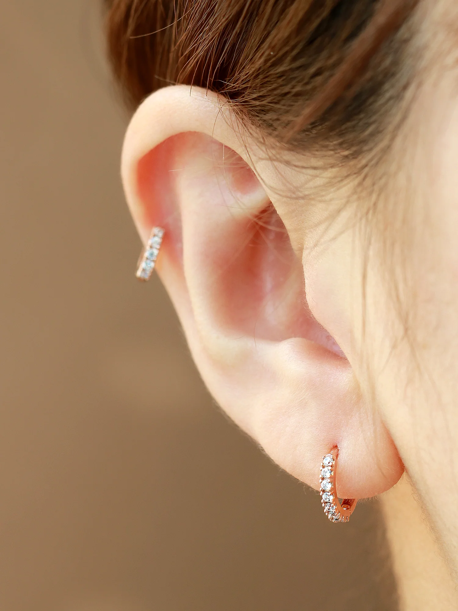 14K Gold Conch Hoop Earring 16G - Image 3