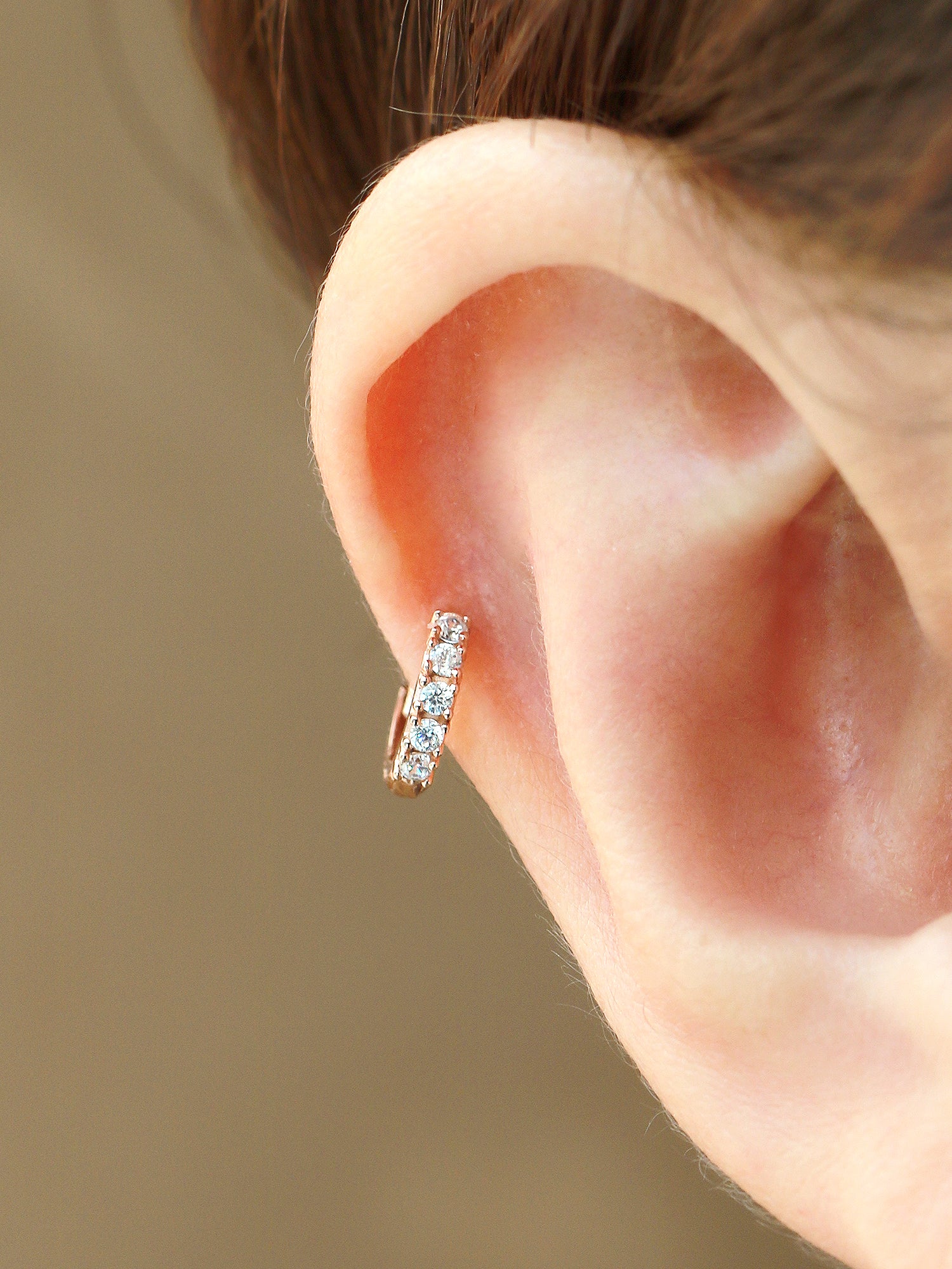 14K Gold Conch Hoop Earring 16G - Image 4