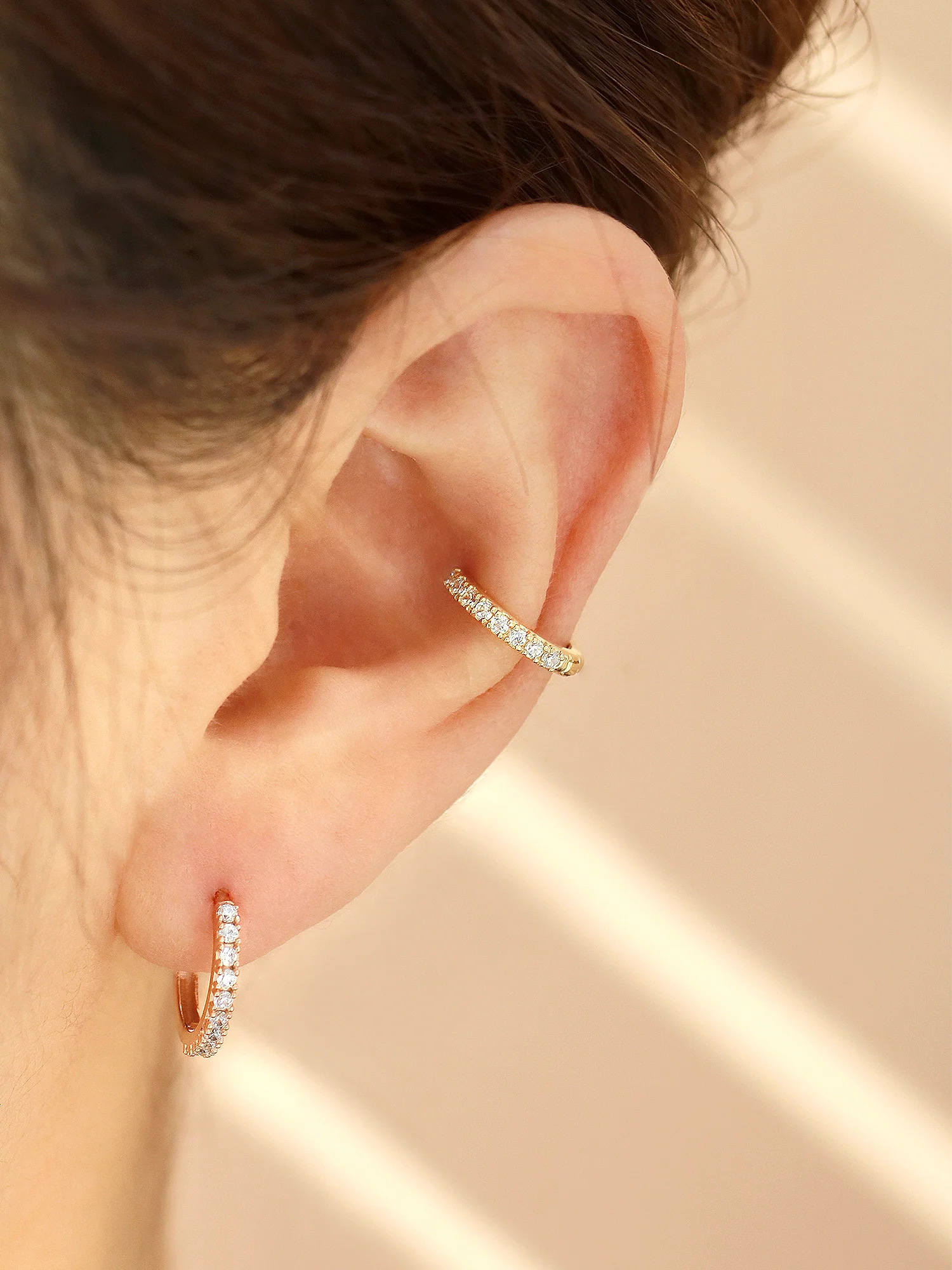 14K Gold Conch Hoop Earring 16G - Image 5