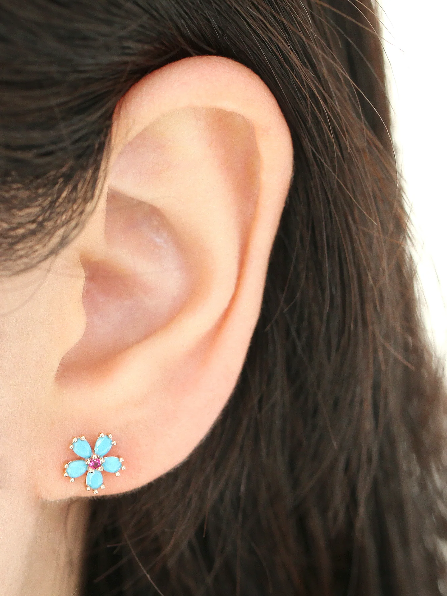 14K Gold Cosmos Cartilage Earring 18g16g - Image 6