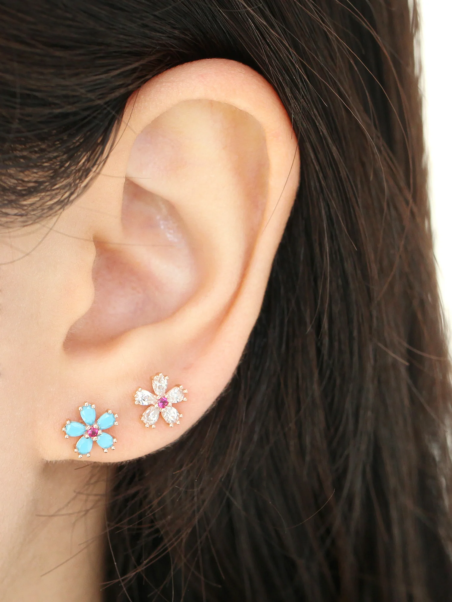 14K Gold Cosmos Cartilage Earring 18g16g - Image 7