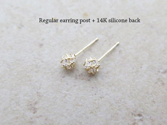 14K Gold Crystal Cubic Ball Cartilage Rook Earring 20G - Image 12