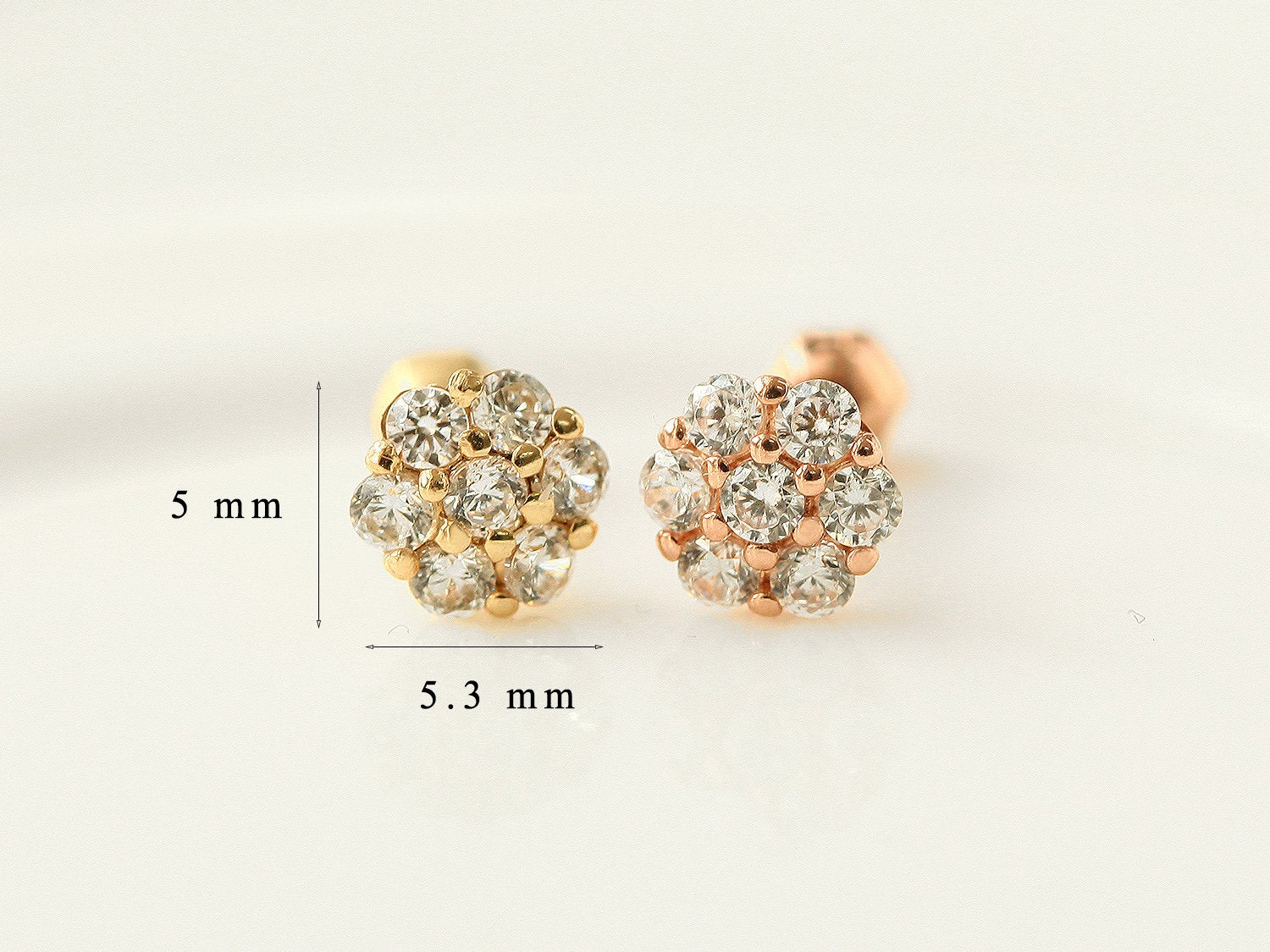 14K Gold Crystal CZ Cartilage Earring 18G16G - Image 10