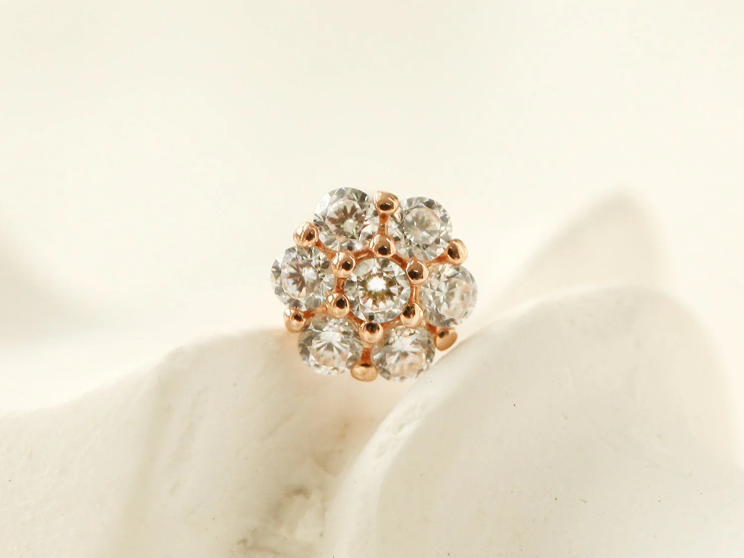 14K Gold Crystal CZ Cartilage Earring 18G16G - Image 8