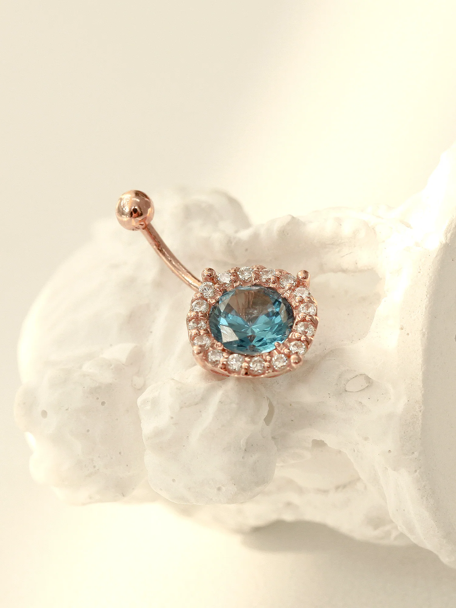 14K Gold Crystal Ear Jacket, belly button 18G16G - Image 5