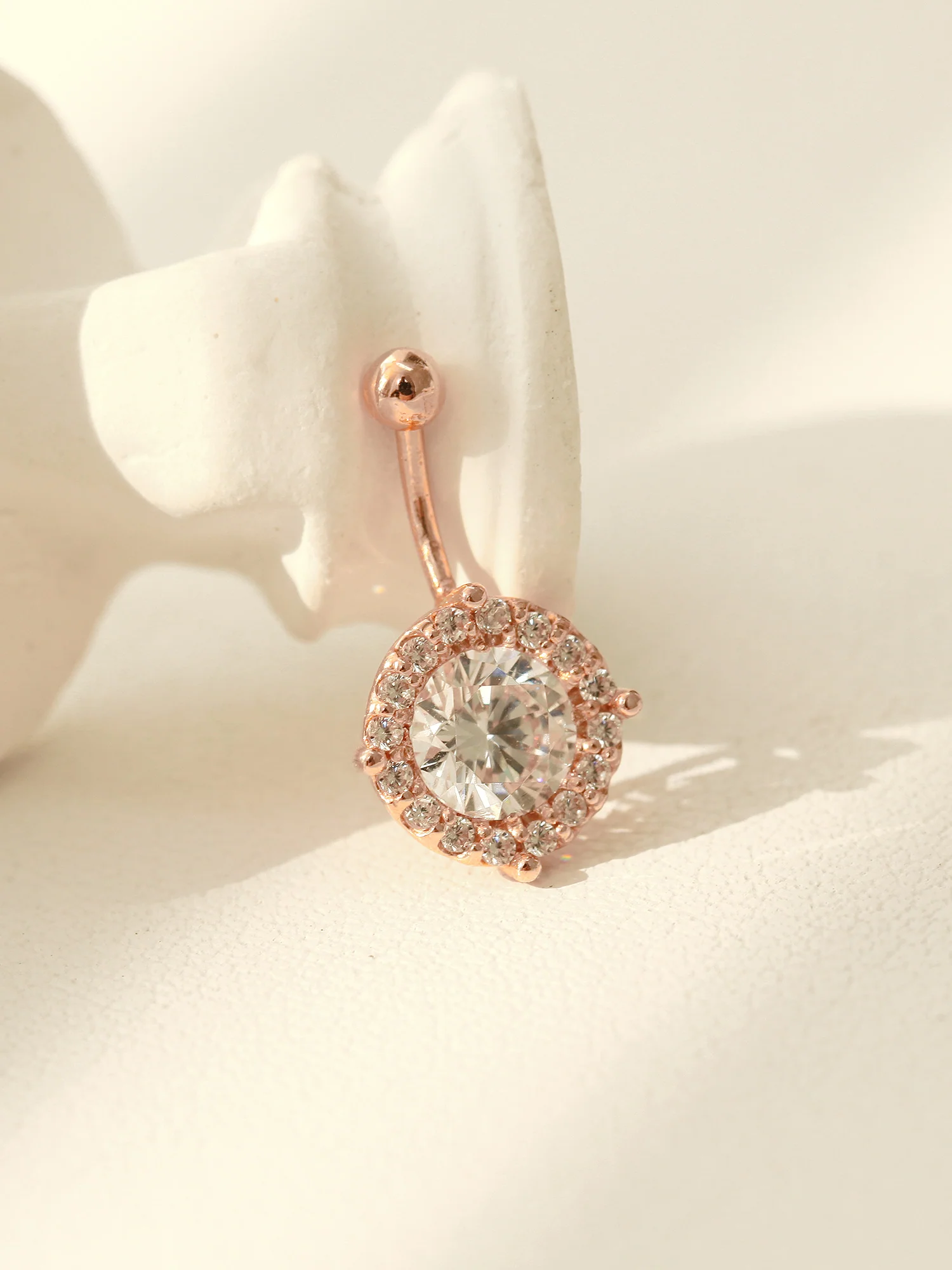 14K Gold Crystal Ear Jacket, belly button 18G16G - Image 6