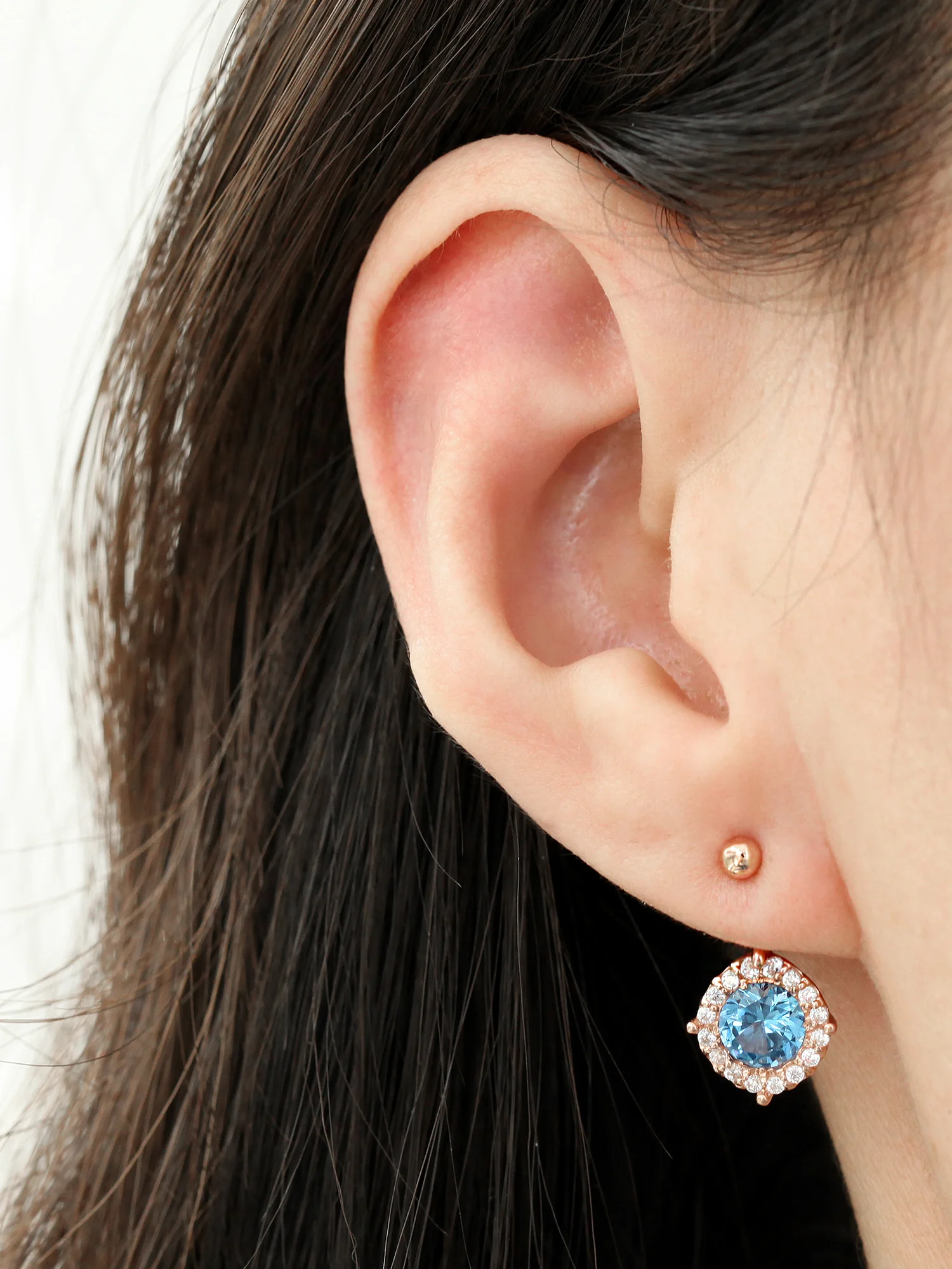 14K Gold Crystal Ear Jacket, belly button 18G16G - Image 7