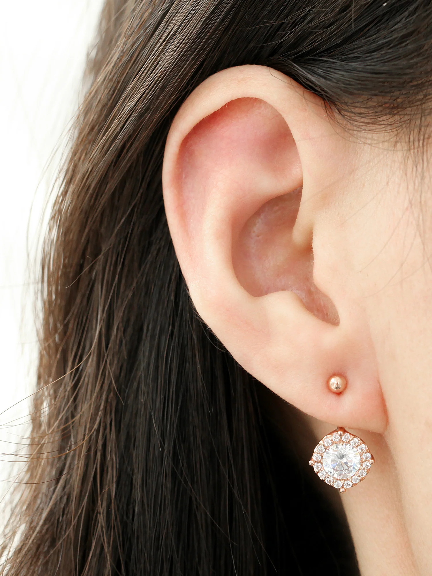 14K Gold Crystal Ear Jacket, belly button 18G16G - Image 8