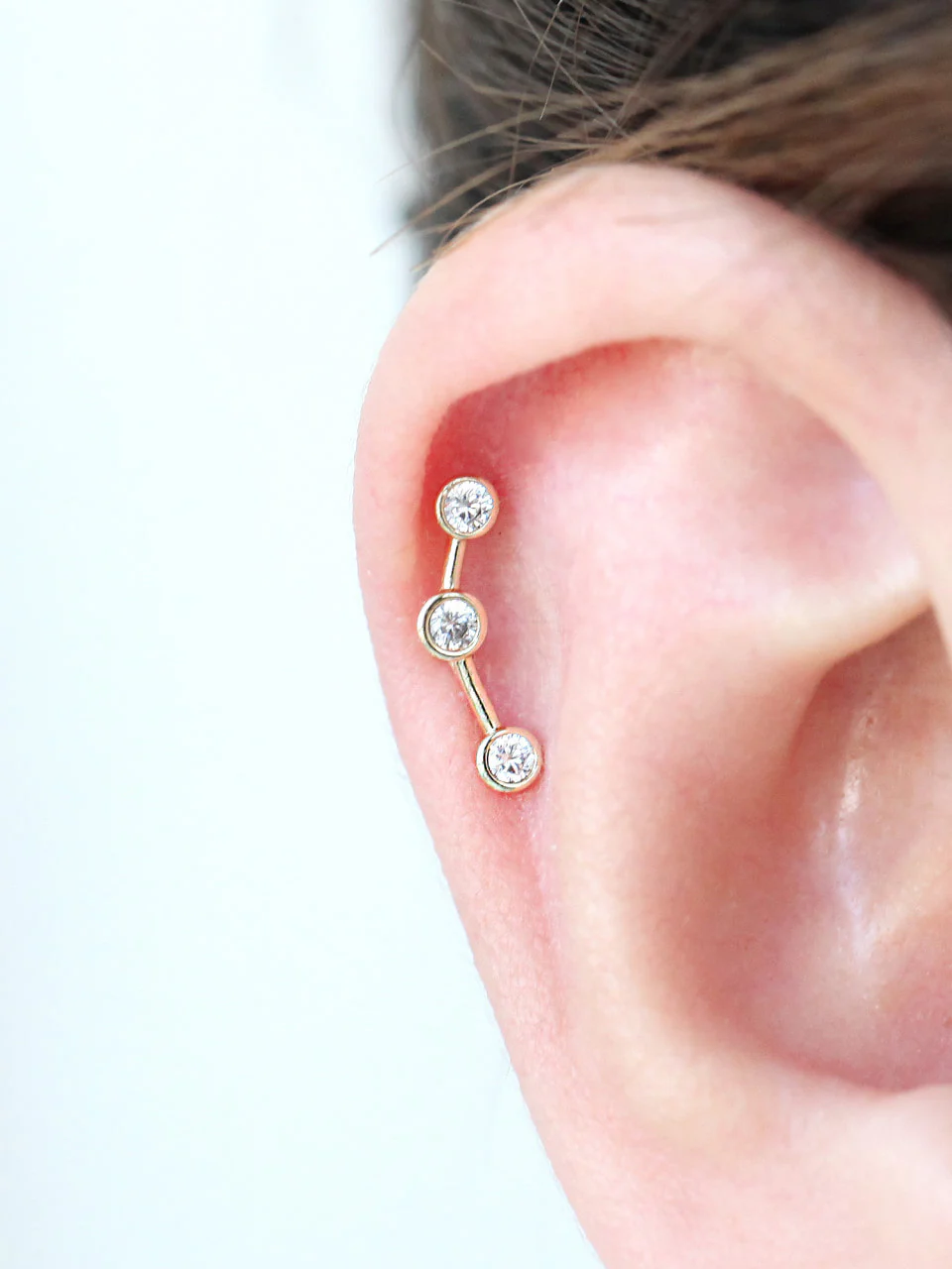 14K Gold Cubic Constellation Cartilage Earring 18g16g - Image 5
