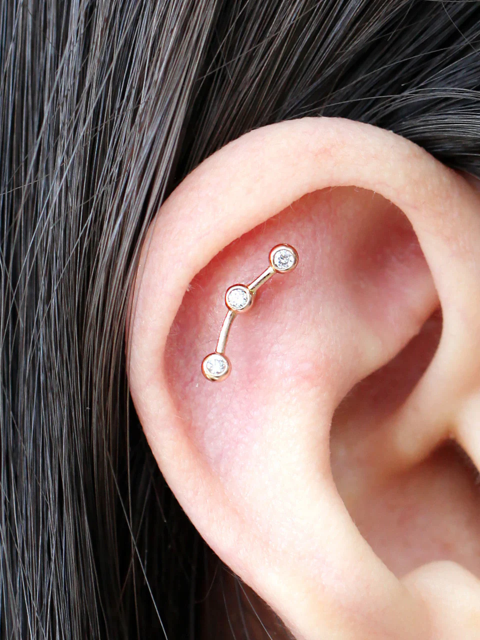 14K Gold Cubic Constellation Cartilage Earring 18g16g - Image 7