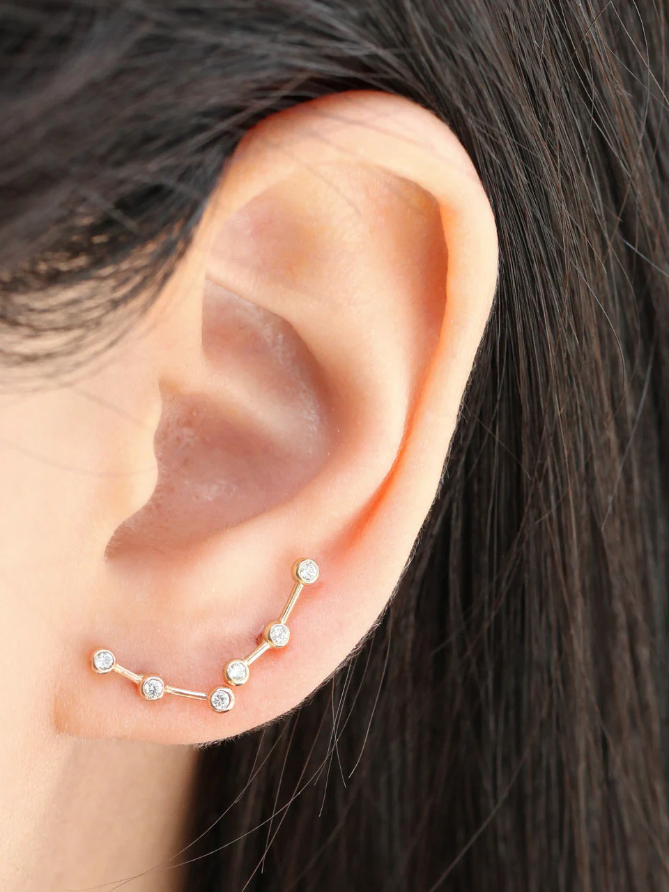 14K Gold Cubic Constellation Cartilage Earring 18g16g - Image 8