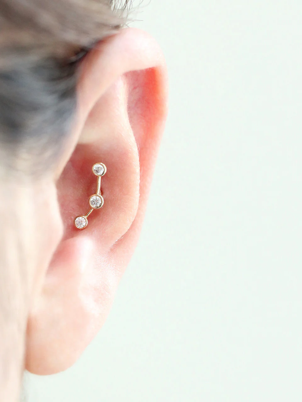 14K Gold Cubic Constellation Cartilage Earring 18g16g - Image 9