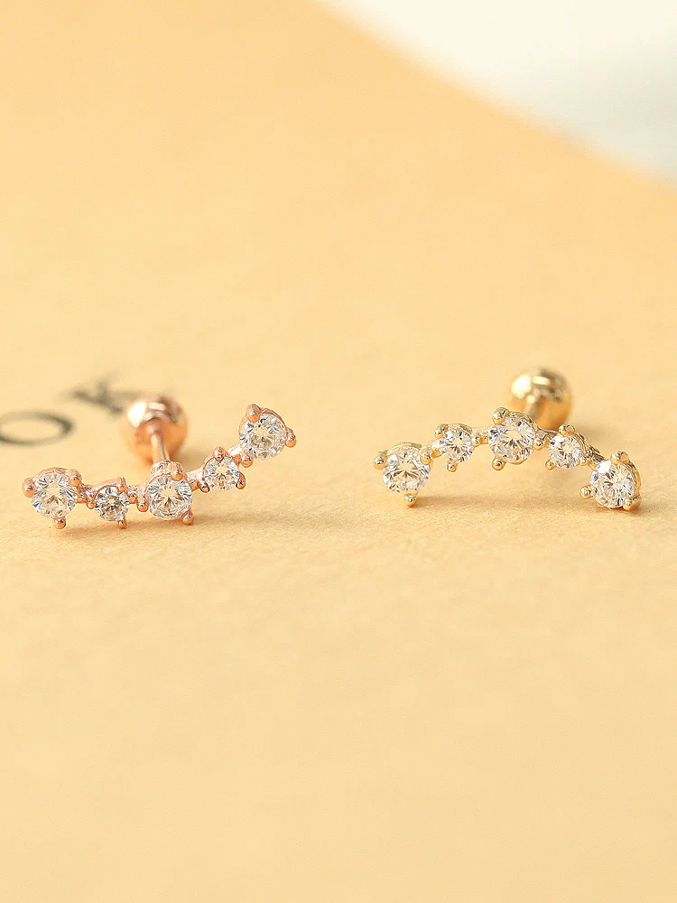 14K Gold Curve Bar Cartilage Earring 20g - Image 4