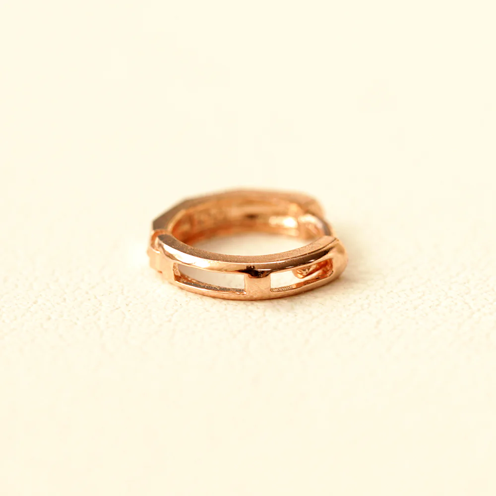 14K Gold Cutting Mini hoop earring - Image 8