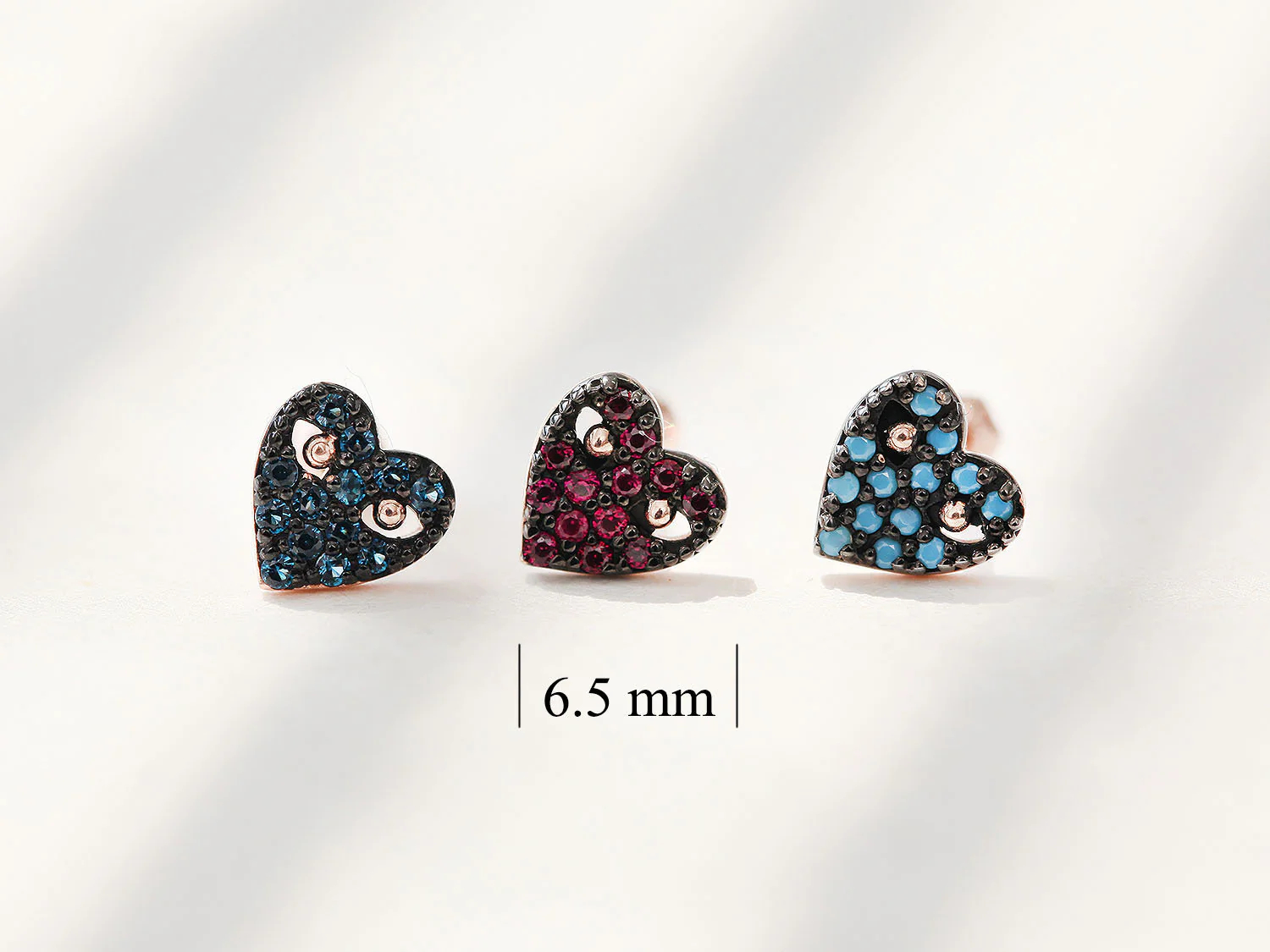 14K Gold CZ Heart Cartilage Earring 18G16G - Image 10