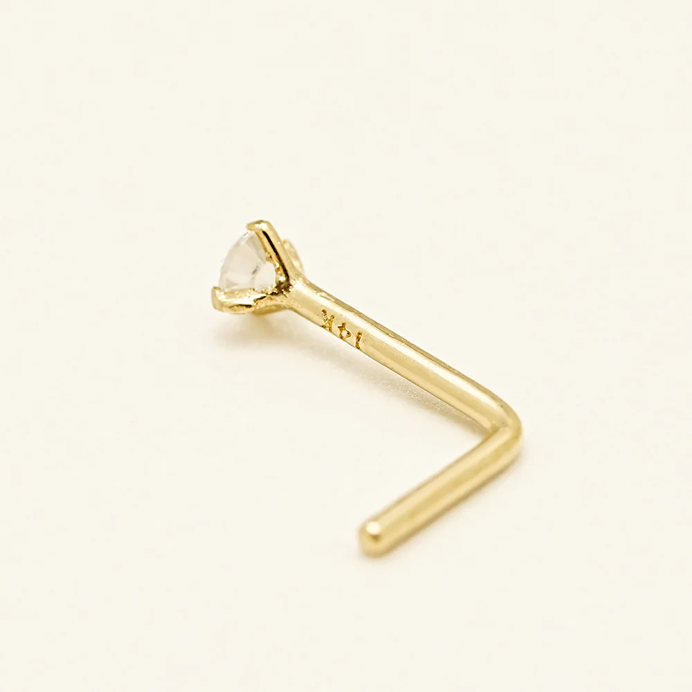 14K Gold Daily Cubic Nose Piercing 20G - Image 12