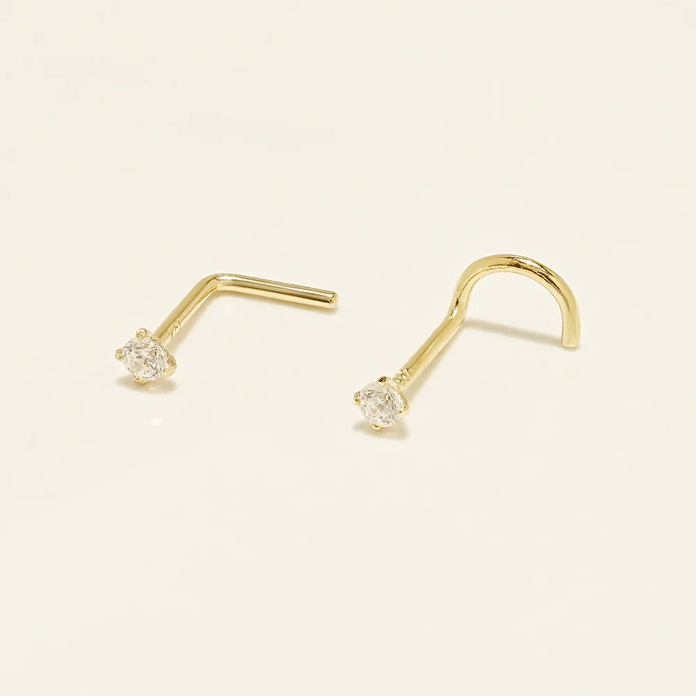 14K Gold Daily Cubic Nose Piercing 20G - Image 13