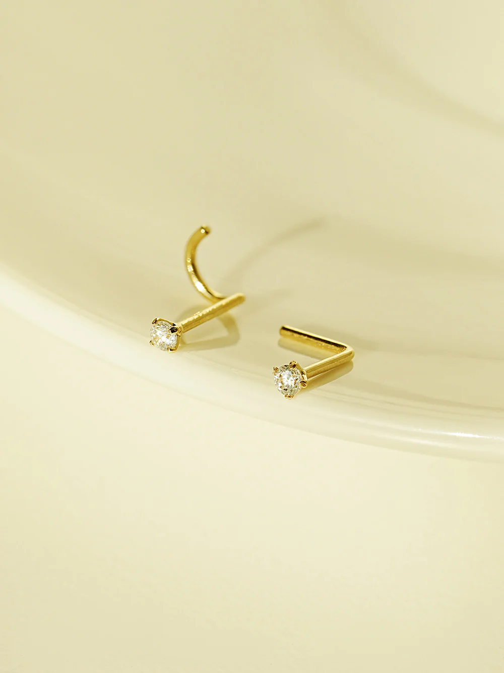 14K Gold Daily Cubic Nose Piercing 20G - Image 5