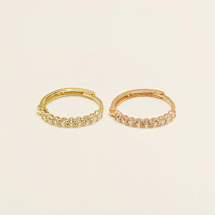 14K Gold Daily CZ Cartilage Hoop Earring - Image 18
