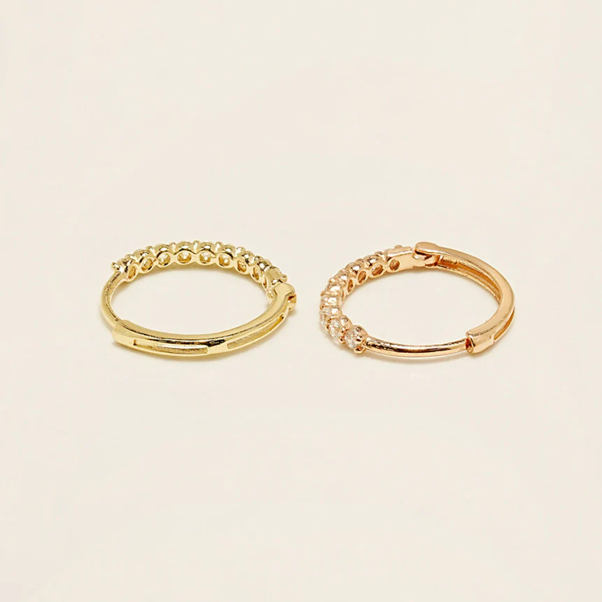 14K Gold Daily CZ Cartilage Hoop Earring - Image 19