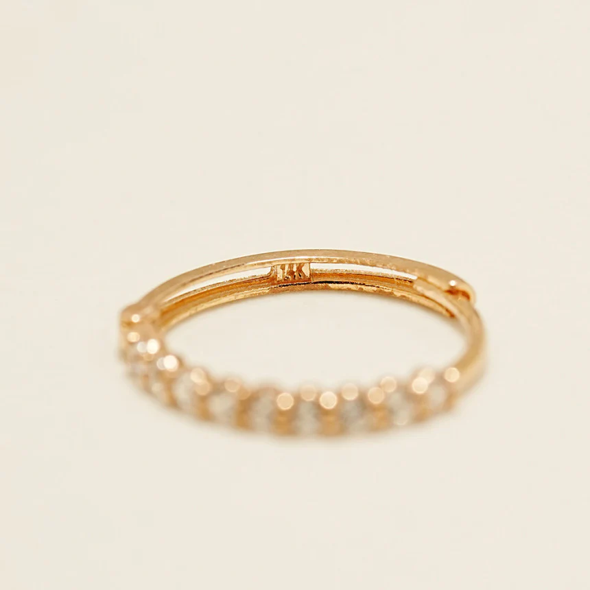 14K Gold Daily CZ Cartilage Hoop Earring - Image 20