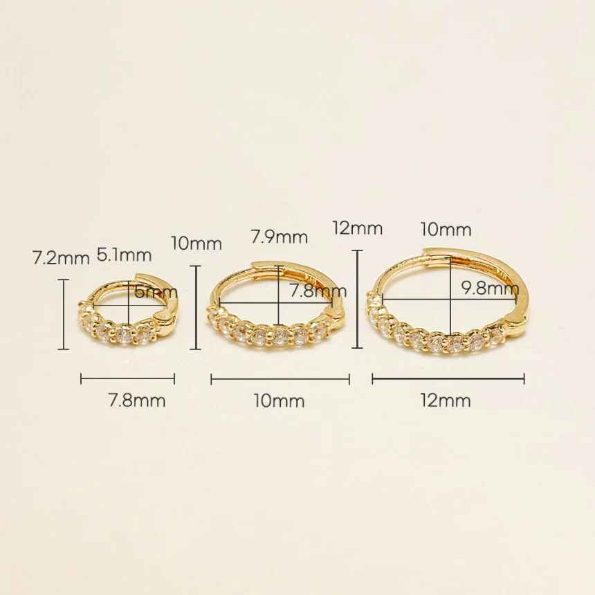 14K Gold Daily CZ Cartilage Hoop Earring - Image 21