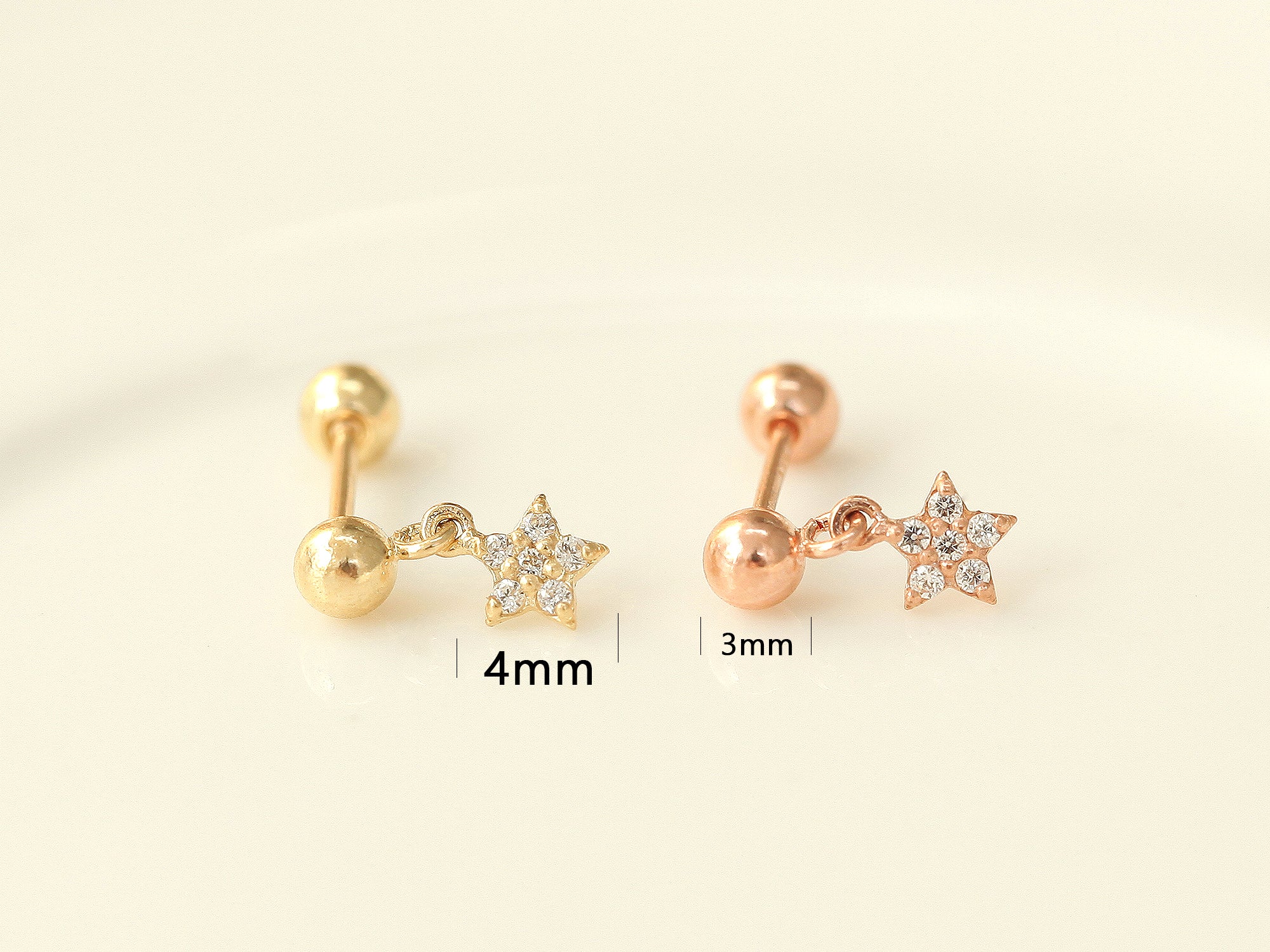 14K Gold Flower Dangle Earring 20G - Image 6
