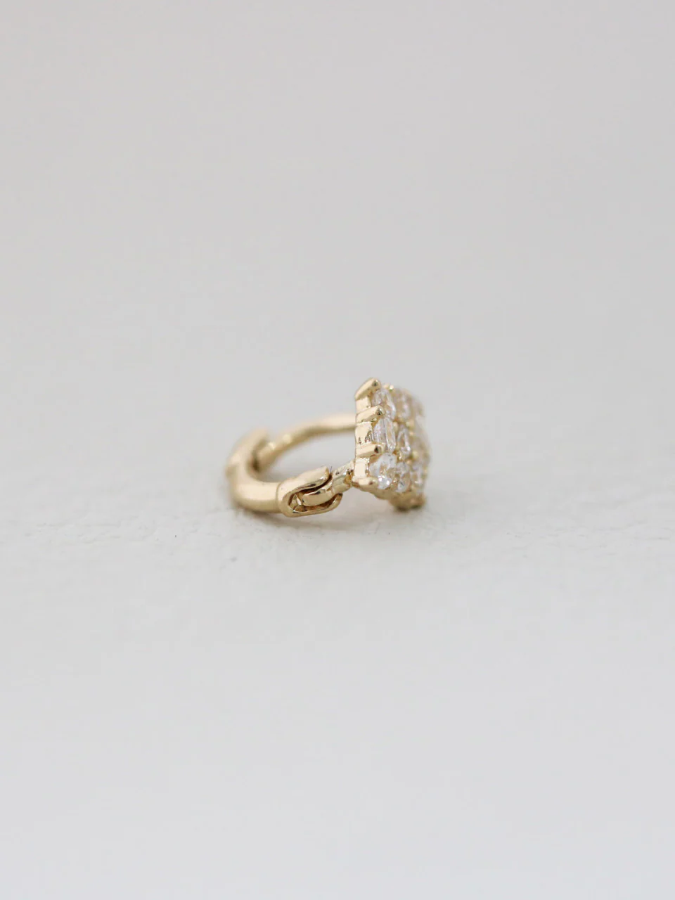 14K Gold Diamond Cartilage Hoop Earring - Image 3