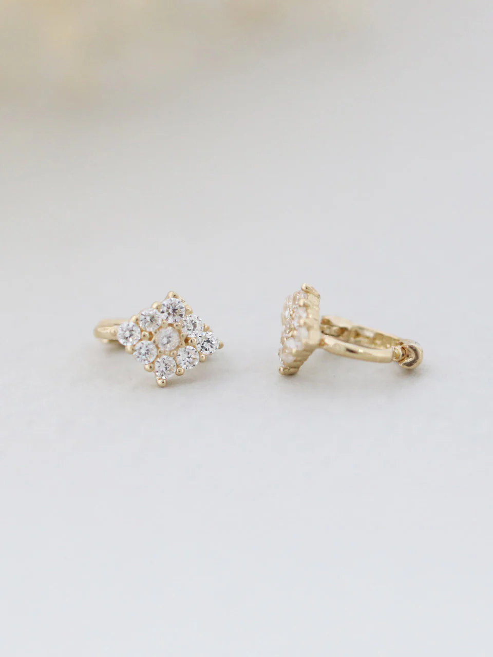 14K Gold Diamond Cartilage Hoop Earring - Image 6